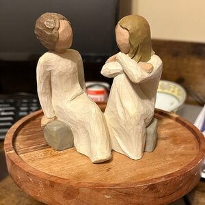 Handcrafted Figurine with Cream and Tan Accents